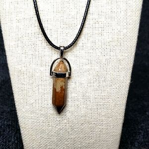 Coffee jasper double point necklace